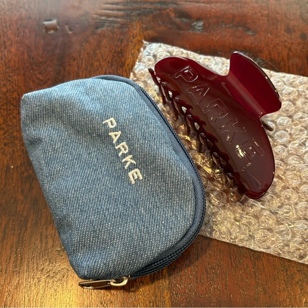 PARKE Back to School Claw Clip in Maroon Red NEW - Picture 3 of 4
